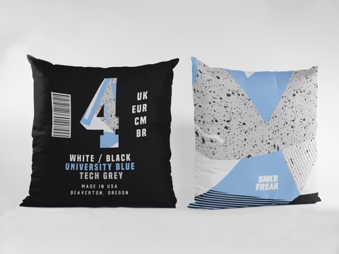 University Blue 4 Sneaker Label Pillow